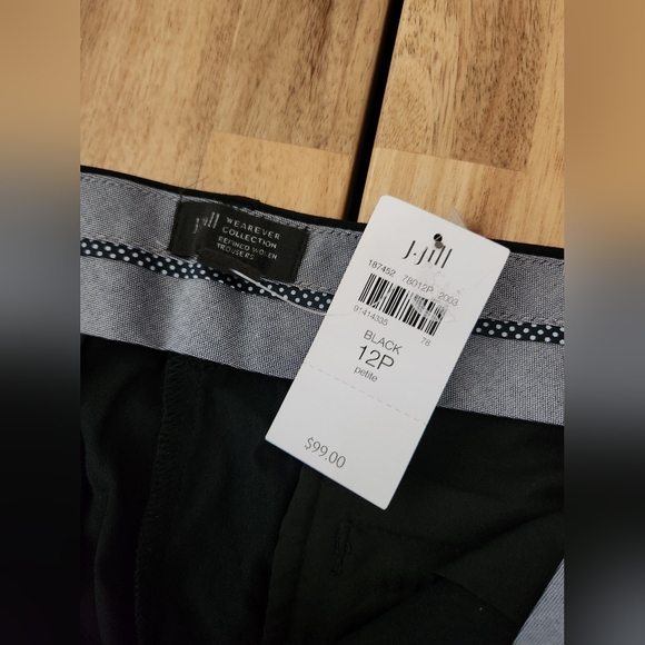 J. Jill Wearever Collection Pants Women's  Black Woven Trousers 12 petite NWT - Picture 5 of 12